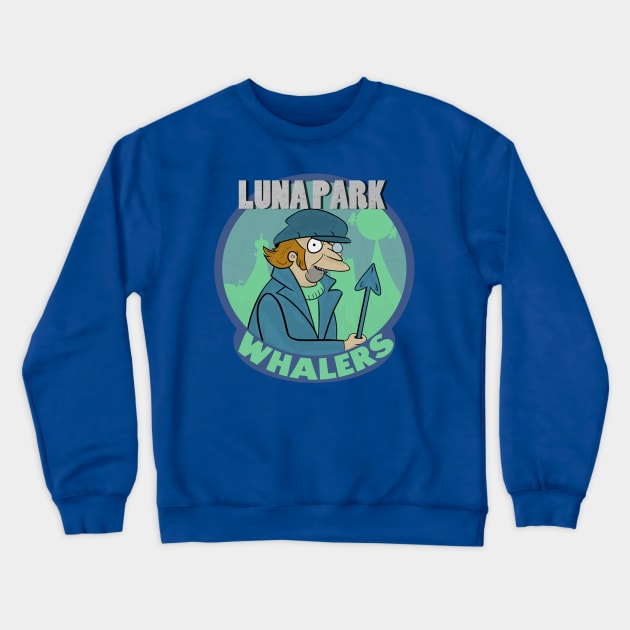 Intergalactic Blernsball League: The Whalers Crewneck Sweatshirt by jonlewisdrawsthings